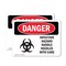 Signmission Infection Hazard Handle Needles With Care Danger Sign, Vinyl Decal, 10in W x 7in L, 2PK OS-2PACK-DS-D-710-L-1373 - alternate 1